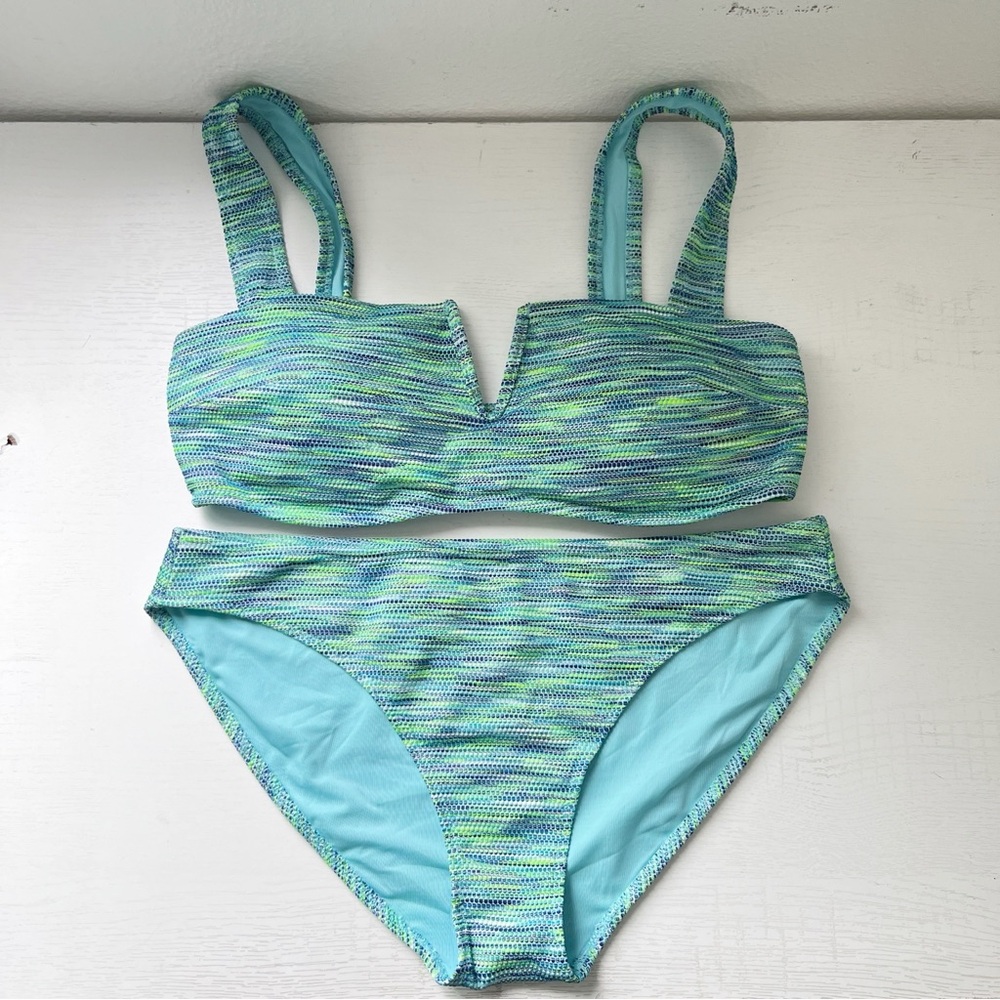 NWT Aerie Space Dye Bikini 2-Piece Set Bandeau & Bikini Swim Bottom Large